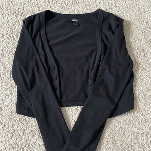XS black SHEIN cropped cardigan